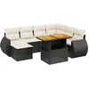 Image de vidaXL - 8-delige - Loungeset - met - kussens - poly - rattan - zwart