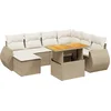 Image de vidaXL - 8-delige - Loungeset - met - kussens - poly - rattan - beige