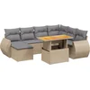 Image de vidaXL - 8-delige - Loungeset - met - kussens - poly - rattan - beige