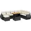 Image de vidaXL - 9-delige - Loungeset - met - kussens - poly - rattan - zwart