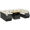 Image de vidaXL - 10-delige - Loungeset - met - kussens - poly - rattan - zwart
