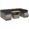 Image de vidaXL - 10-delige - Loungeset - met - kussens - poly - rattan - grijs
