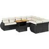 Image de vidaXL - 10-delige - Loungeset - met - kussens - poly - rattan - zwart