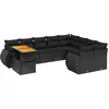 Image de vidaXL - 10-delige - Loungeset - met - kussens - poly - rattan - zwart