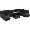 Image de vidaXL - 11-delige - Loungeset - met - kussens - poly - rattan - zwart