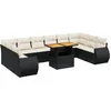 Image de vidaXL - 11-delige - Loungeset - met - kussens - poly - rattan - zwart