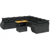 Image de vidaXL - 11-delige - Loungeset - met - kussens - poly - rattan - zwart