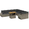 Image de vidaXL - 11-delige - Loungeset - met - kussens - poly - rattan - grijs