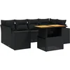 Image de vidaXL - 7-delige - Loungeset - met - kussens - poly - rattan - zwart