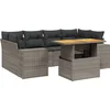 Image de vidaXL - 7-delige - Loungeset - met - kussens - poly - rattan - grijs