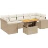 Image de vidaXL - 8-delige - Loungeset - met - kussens - poly - rattan - beige