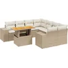 Image de vidaXL - 9-delige - Loungeset - met - kussens - poly - rattan - beige