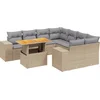 Image de vidaXL - 9-delige - Loungeset - met - kussens - poly - rattan - beige