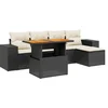 Image de vidaXL - 6-delige - Loungeset - met - kussens - poly - rattan - zwart