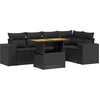 Image de vidaXL - 6-delige - Loungeset - met - kussens - poly - rattan - zwart