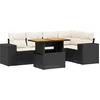 Image de vidaXL - 6-delige - Loungeset - met - kussens - poly - rattan - zwart