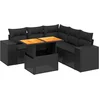 Image de vidaXL - 6-delige - Loungeset - met - kussens - poly - rattan - zwart
