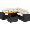 Image de vidaXL - 6-delige - Loungeset - met - kussens - poly - rattan - zwart