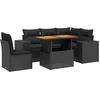 Image de vidaXL - 6-delige - Loungeset - met - kussens - poly - rattan - zwart
