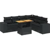 Image de vidaXL - 7-delige - Loungeset - met - kussens - poly - rattan - zwart