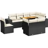 Image de vidaXL - 9-delige - Loungeset - met - kussens - poly - rattan - zwart