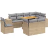 Image de vidaXL - 9-delige - Loungeset - met - kussens - poly - rattan - beige