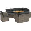 Image de vidaXL - 9-delige - Loungeset - met - kussens - poly - rattan - grijs
