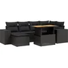 Image de vidaXL - 7-delige - Loungeset - met - kussens - poly - rattan - zwart