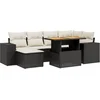 Image de vidaXL - 7-delige - Loungeset - met - kussens - poly - rattan - zwart