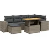 Image de vidaXL - 7-delige - Loungeset - met - kussens - poly - rattan - grijs