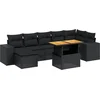Image de vidaXL - 8-delige - Loungeset - met - kussens - poly - rattan - zwart