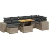 Image de vidaXL - 8-delige - Loungeset - met - kussens - poly - rattan - grijs