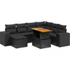 Image de vidaXL - 8-delige - Loungeset - met - kussens - poly - rattan - zwart
