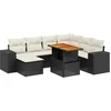Image de vidaXL - 8-delige - Loungeset - met - kussens - poly - rattan - zwart
