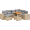 Image de vidaXL - 8-delige - Loungeset - met - kussens - poly - rattan - beige