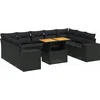 Image de vidaXL - 10-delige - Loungeset - met - kussens - poly - rattan - zwart