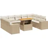 Image de vidaXL - 10-delige - Loungeset - met - kussens - poly - rattan - beige