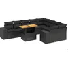 Image de vidaXL - 10-delige - Loungeset - met - kussens - poly - rattan - zwart