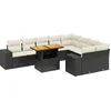 Image de vidaXL - 10-delige - Loungeset - met - kussens - poly - rattan - zwart