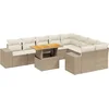 Image de vidaXL - 10-delige - Loungeset - met - kussens - poly - rattan - beige