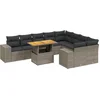 Image de vidaXL - 10-delige - Loungeset - met - kussens - poly - rattan - grijs