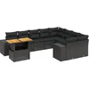 Image de vidaXL - 10-delige - Loungeset - met - kussens - poly - rattan - zwart