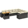 Image de vidaXL - 10-delige - Loungeset - met - kussens - poly - rattan - zwart