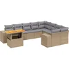 Image de vidaXL - 10-delige - Loungeset - met - kussens - poly - rattan - beige