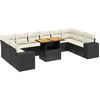 Image de vidaXL - 11-delige - Loungeset - met - kussens - poly - rattan - zwart