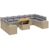Image de vidaXL - 11-delige - Tuinset - met - kussens - poly - rattan - beige