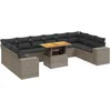 Image de vidaXL - 11-delige - Loungeset - met - kussens - poly - rattan - grijs