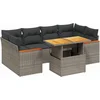Image de vidaXL - 7-delige - Loungeset - met - kussens - poly - rattan - grijs