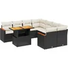 Image de vidaXL - 9-delige - Loungeset - met - kussens - poly - rattan - zwart