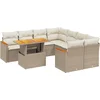 Image de vidaXL - 9-delige - Loungeset - met - kussens - poly - rattan - beige